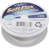 Soft Flex 21-Strand Beading Wire, Jewelry Making, 0.14 in, 30 ft Wire | 21-strand flexible construction, For bead stringing, bracelets and necklaces, Jewelry-making and craft projects