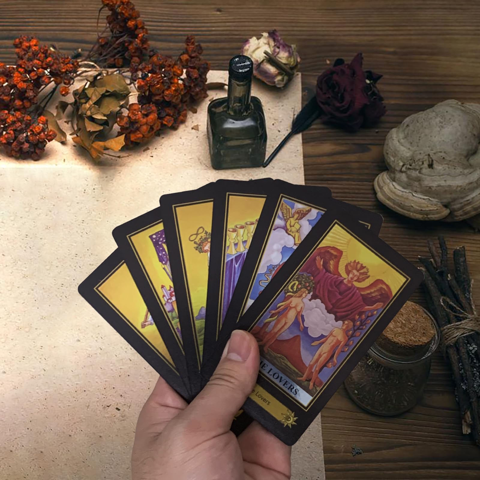 SUNHHX Tarot Cards, 78 Classic Original Tarot Cards Deck with English Instructions Book for Beginners (No Laser Cards)