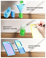ARTDOT 5D Diamond Art Storage Boxes 30 Slots 71pc Accessories Kit Green view 3