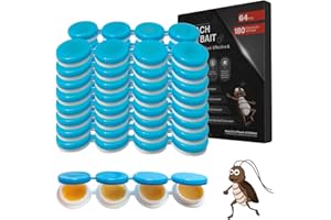 FLODTEEK 64 Pack Cockroach Gel Bait, Highly Effective Roach Gel Bait Indoor Infestation Solution, Fast Acting Cockroach Killer Indoor Home Kitchen Use, Easy to Apply & No Mess Roach Bait, Long-Lasting