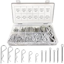 110-Piece Stainless Steel Cotter Pin Assortment – R-Type Hairpin Clips With Storage Case, For Tractors, Trucks & Machinery Maintenance