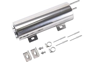 BATONECO Radiator Coolant Over Flow Puke Tank Can 3 X 9 Inch Polished Stainless Steel 26 OZ 3'' X 9''