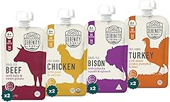 Serenity Kids 6+ Months Baby Food Pouches - Ethically Sourced Meat & Organic Veggies - High Protein Savory Baby Puree Pouches