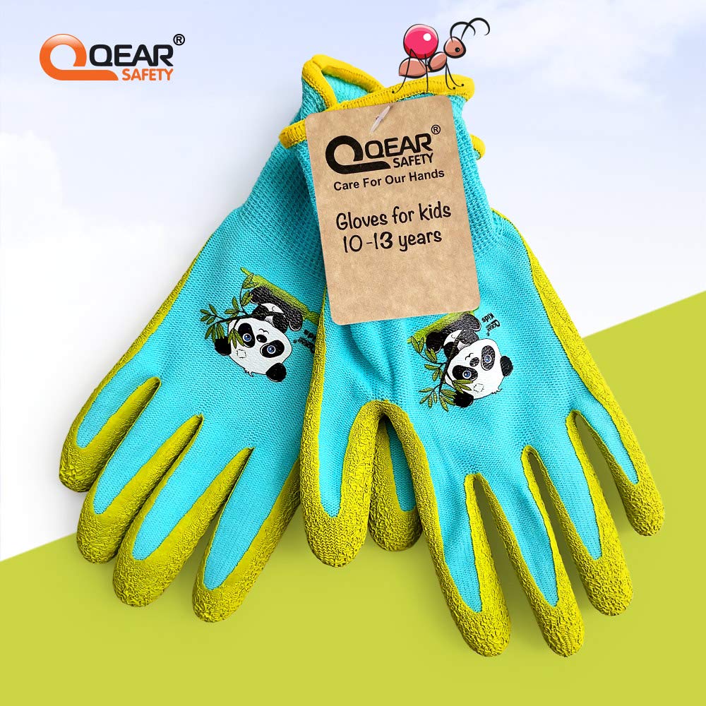 QEARSAFETY 1Pair Junior/Preteen 10-13 Years Girl Pink Garden Work Gloves, DIY, Outdoor - Image 4