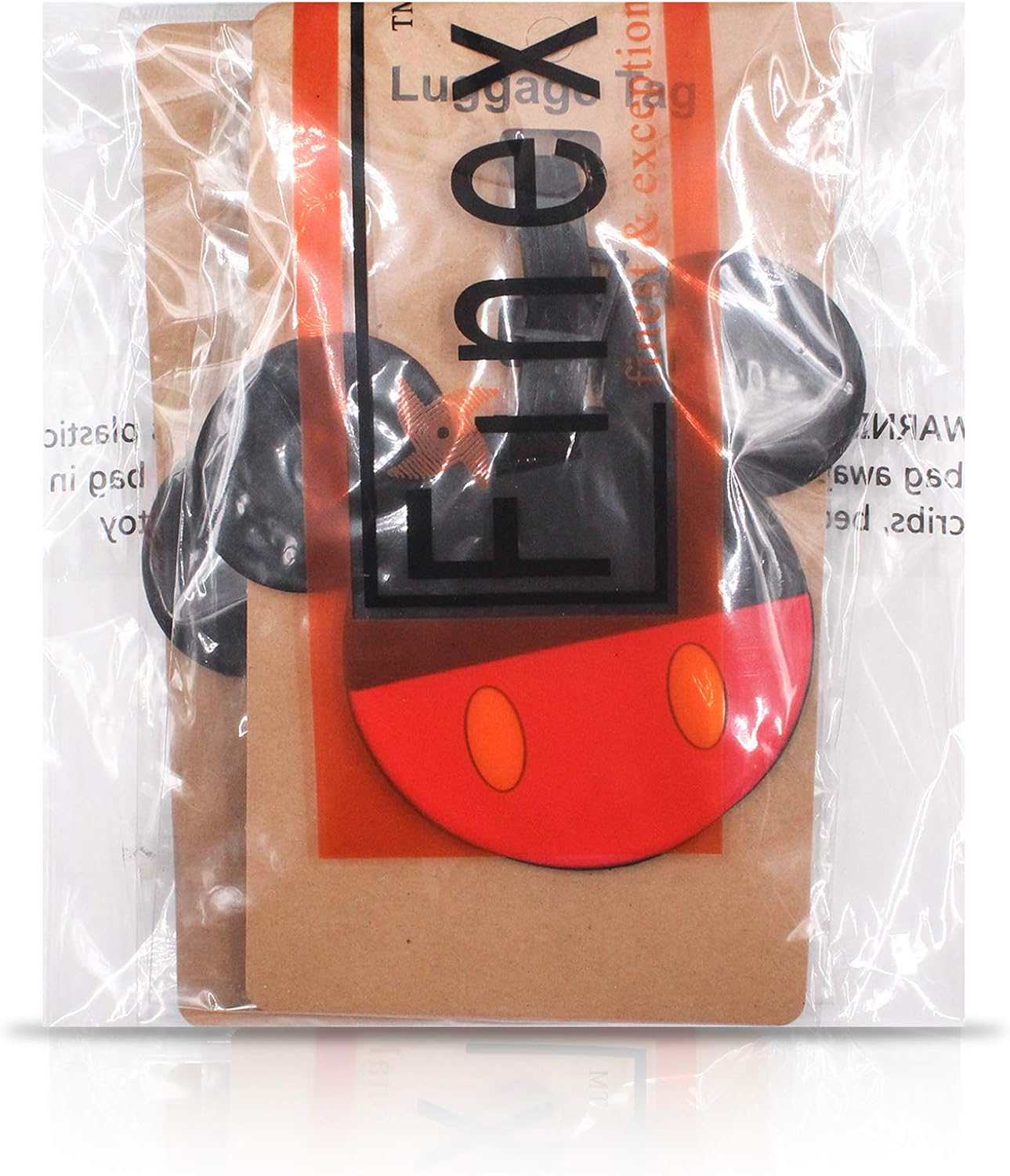 Finex 4 Pcs Set Mickey Mouse and Minnie Mouse Silicone Travel Luggage Baggage Identification Labels ID Tag for Bag Suitcase Plane Cruise Ships with Belt Strap: Clothing
