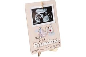 KATINAT I Can't Wait to Meet You Ultrasound Picture Frame – Pregnancy Announcement for Grandma, Baby Announcement Sign, Sonogram Photo Display for Grandparents, Pregnancy must haves