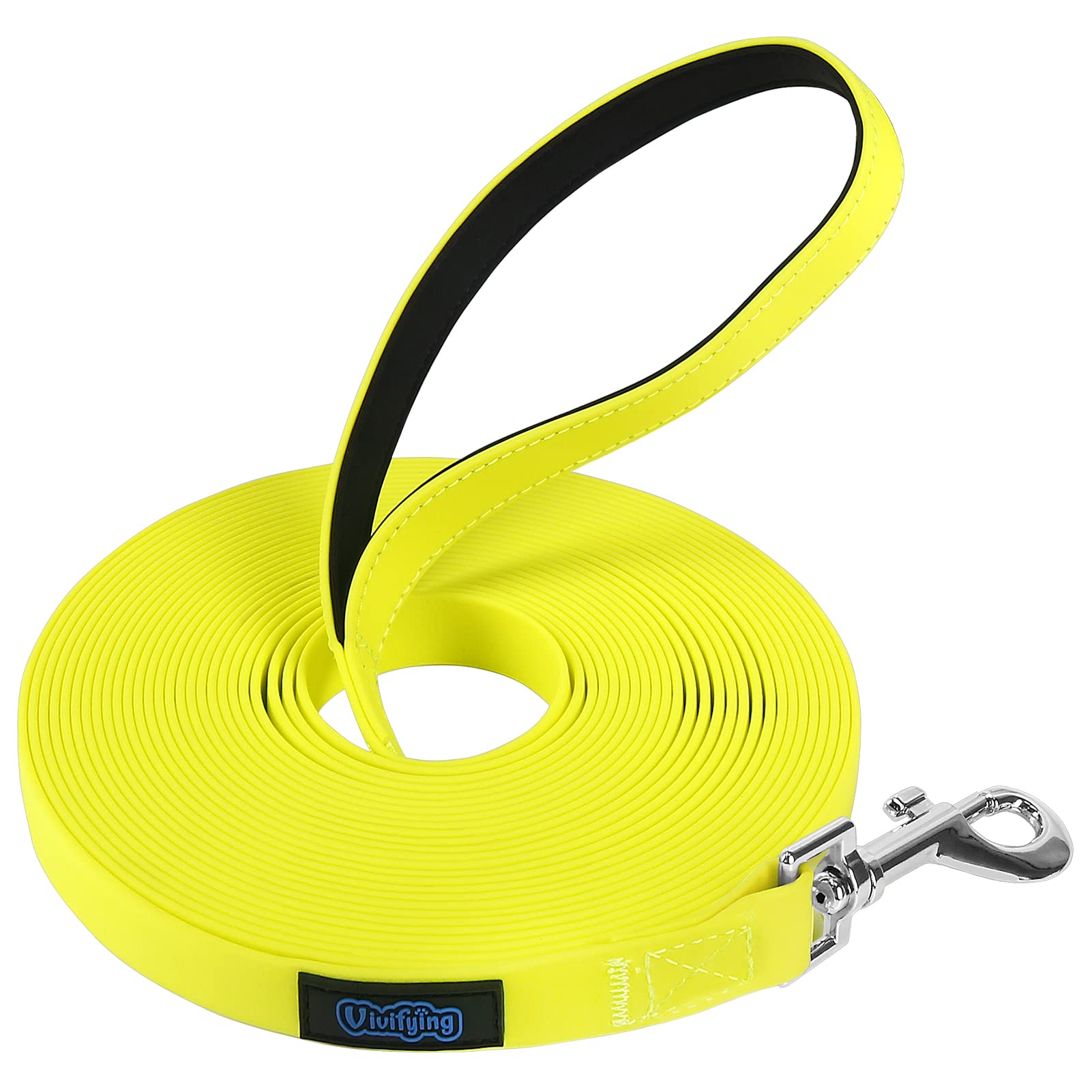 Vivifying Dog Training Lead, 10M/32FT Waterproof 360° Rotating Buckle Long Line dog Lead with Padded Handle for Large, Medium and Small Pet Dog(Yellow) — image 1