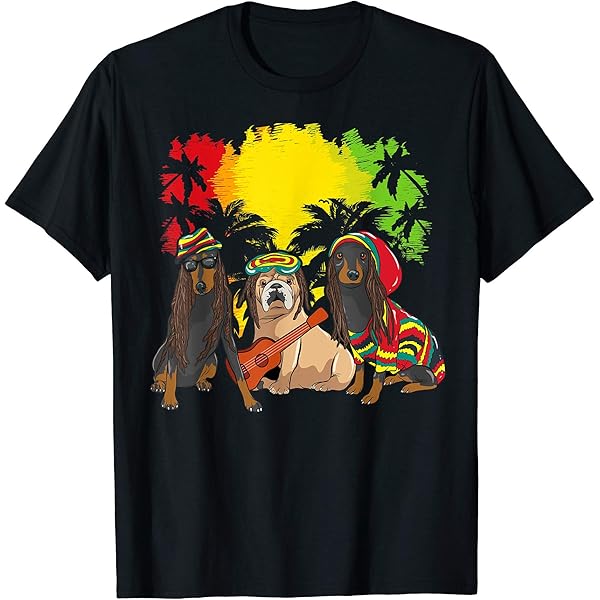 Chat Rastafari Reggae Rasta Humour Jamaïque T-shirt à Manches Longues
