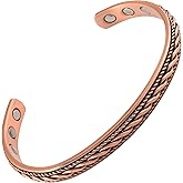 MAGNETJEWELRYSTORE Copper Magnetic Bracelet, For Men and Women, High Power Magnets, Adjustable Bangle Waves