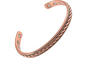 MAGNETJEWELRYSTORE Copper Magnetic Bracelet, For Men and Women, High Power Magnets, Adjustable Bangle Waves