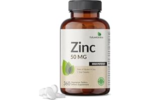 Futurebiotics Zinc 50 MG High Potency, 1 Year Supply - Non-GMO 360 Vegetarian Tablets