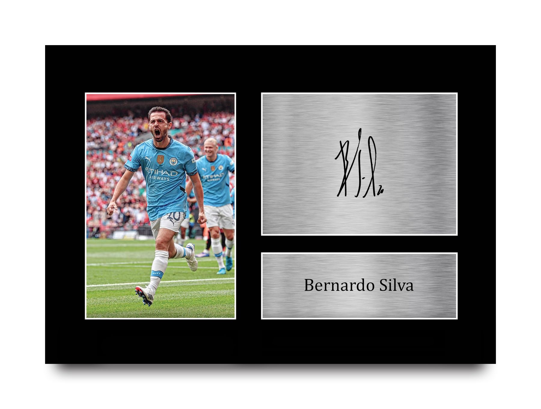 HWC Trading Bernardo Silva Manchester CIty Man City Gifts Printed Signed Autograph Picture for Fans and Supporters - A4 โ image 1