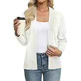 Leafsay Women's Lightweight Cardigan Sweaters Long Sleeve Open Front Knit Casual Classic Cardigans
