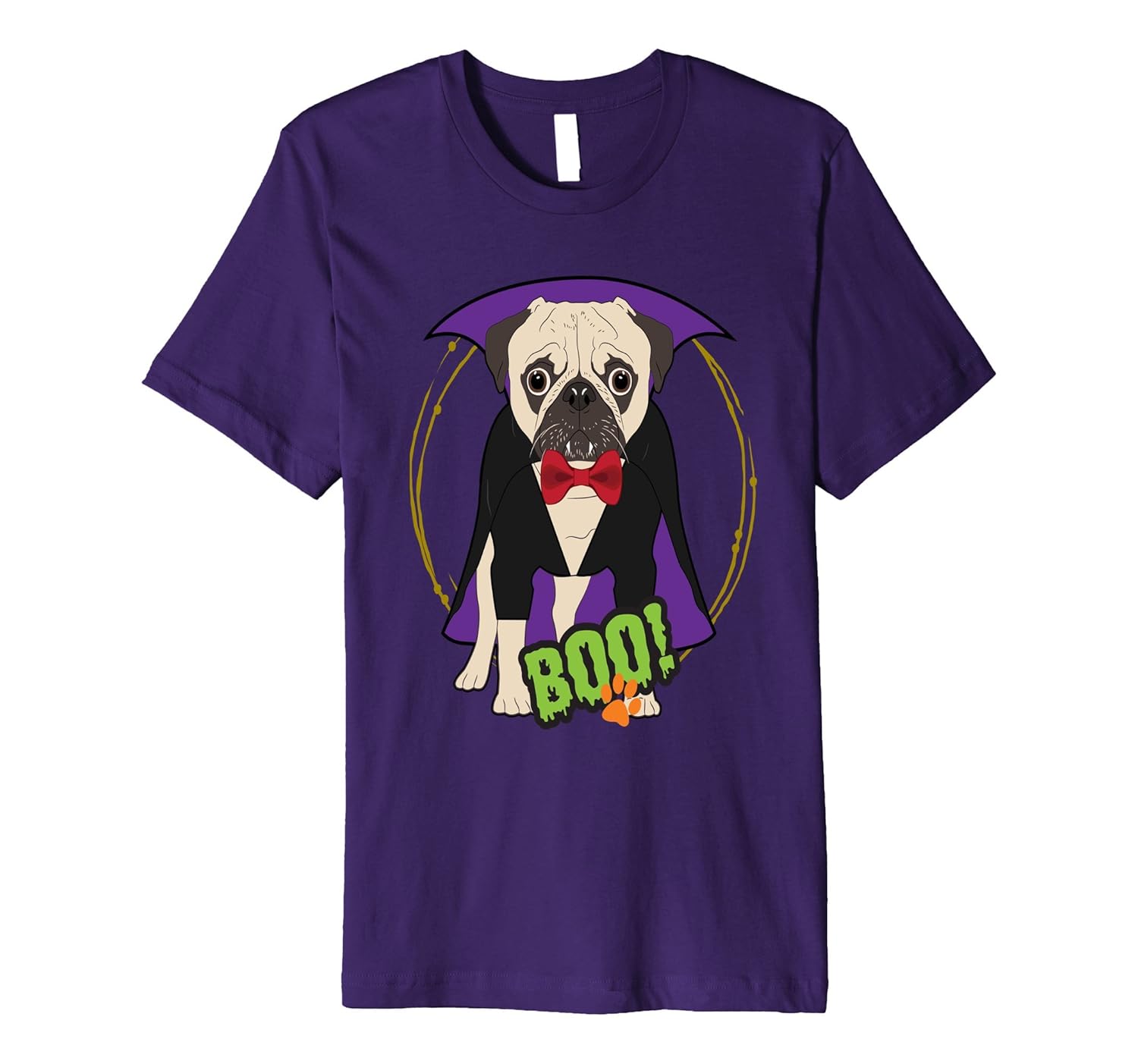 Pug Dog Halloween Costume Shirt Cute Slim Vampire-ANZ