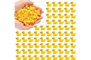 HEQU 100 Pcs Mini Resin Ducks, Tiny Miniature Ducks for Family Crafts Aquarium Garden Landscape Dollhouse Ornament Potted Dec