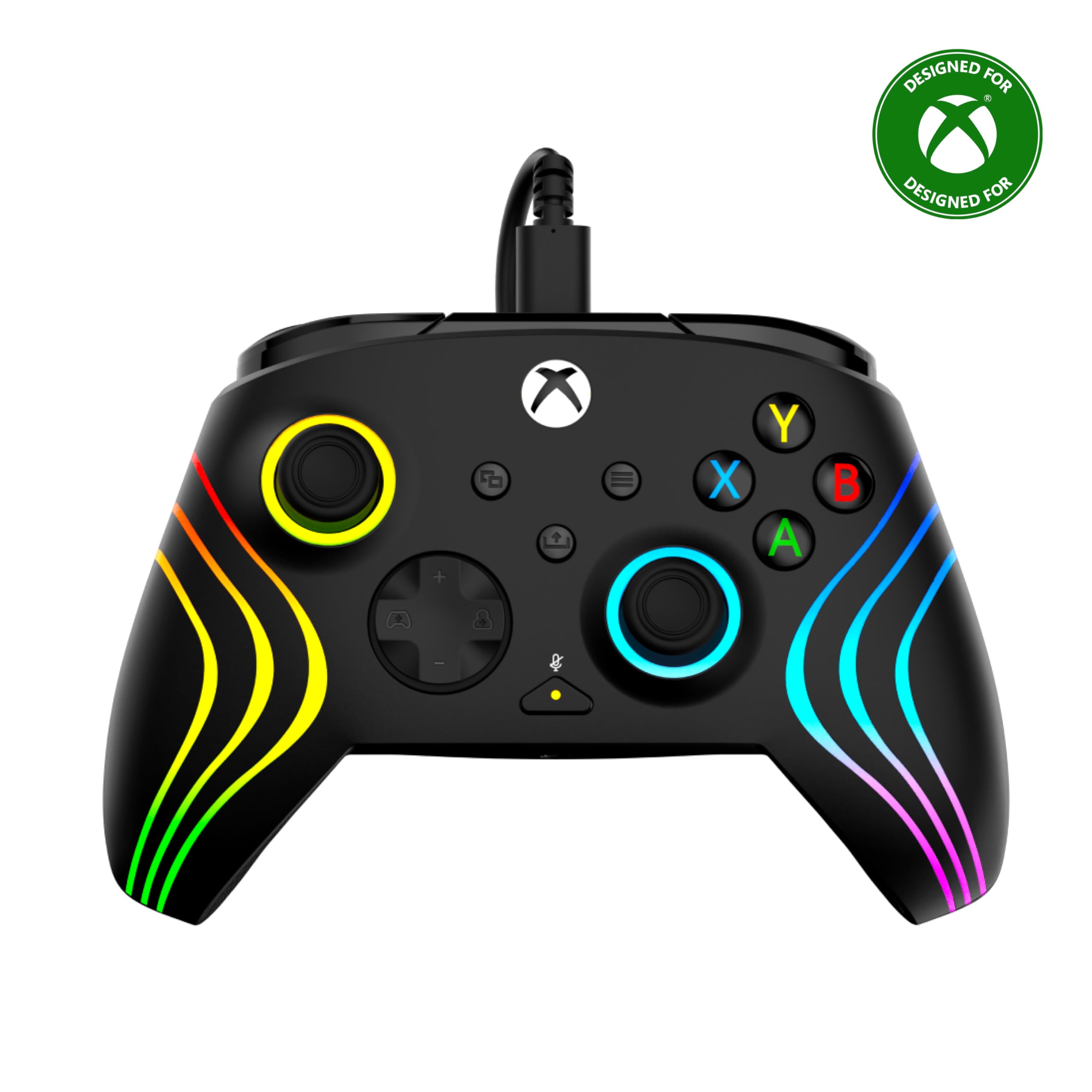 Turtle Beach Afterglow Wave Wired RGB Gaming Controller – Licensed for Xbox Series X|S, Xbox One & Windows PCs – Mappable Buttons, Hall-Effect Hair Triggers, Companion App – Black
