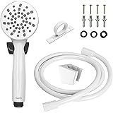 RV Shower Head with Hose and On Off Switch (Trickle), Water Saving and High Pressure Shower Head with Hose Guide Ring and Sho