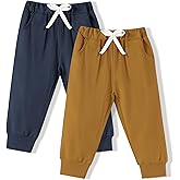 DREAM BUS 2 Pack Toddler Boy Pants with Pockets Baby and Toddler Jogger Pants, Cotton Sweatpants for 9 Months - 4T