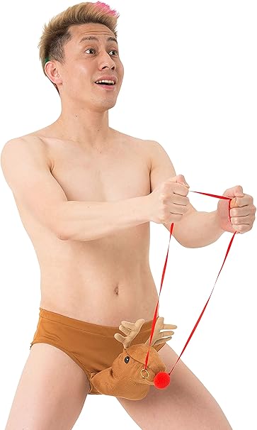Amazon Co Jp トナカイジョークパンツ メンズコスプレ トナカイ パンツ 下着 セクシー お笑い 変態 下ネタ 勝負下着 面白い ギャグ メンズ サンタ グッズ トナカイコス ルドルフ クリスマス コスプレ 衣装 コスチューム ハロウィン 結婚プレゼント 結婚式 宴会 仮装