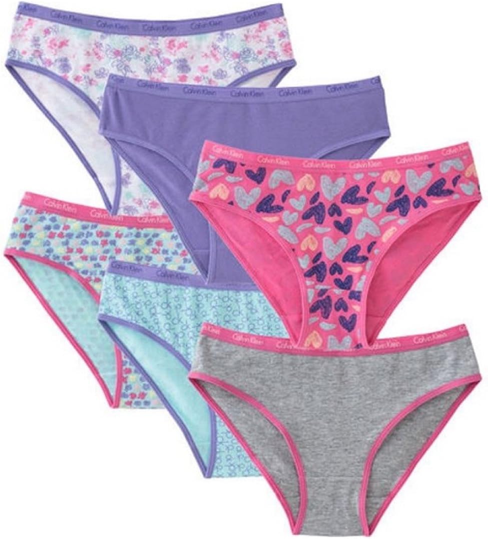 Calvin Klein Girls' Bikini Underwear 6packAssorted Pink, S6/7 Clothing