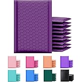 Yens Poly Bubble Mailers 4x8 50 Pack Purple Waterproof Self Seal Adhesive Shipping Bags, Cushioning Padded Envelopes for Shipping, Mailing, Packaging Usable 4x7