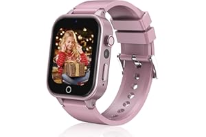 Goodatech Smart Watch for Kids 4-12 Years Boys Girls, 26 Puzzle Games,HD Camera,Video Music Player,Pedometer,Flashlight,Calendar Stopwatch Timer,Alarm Clock, Aluminum Case,Sport Band (Pink)