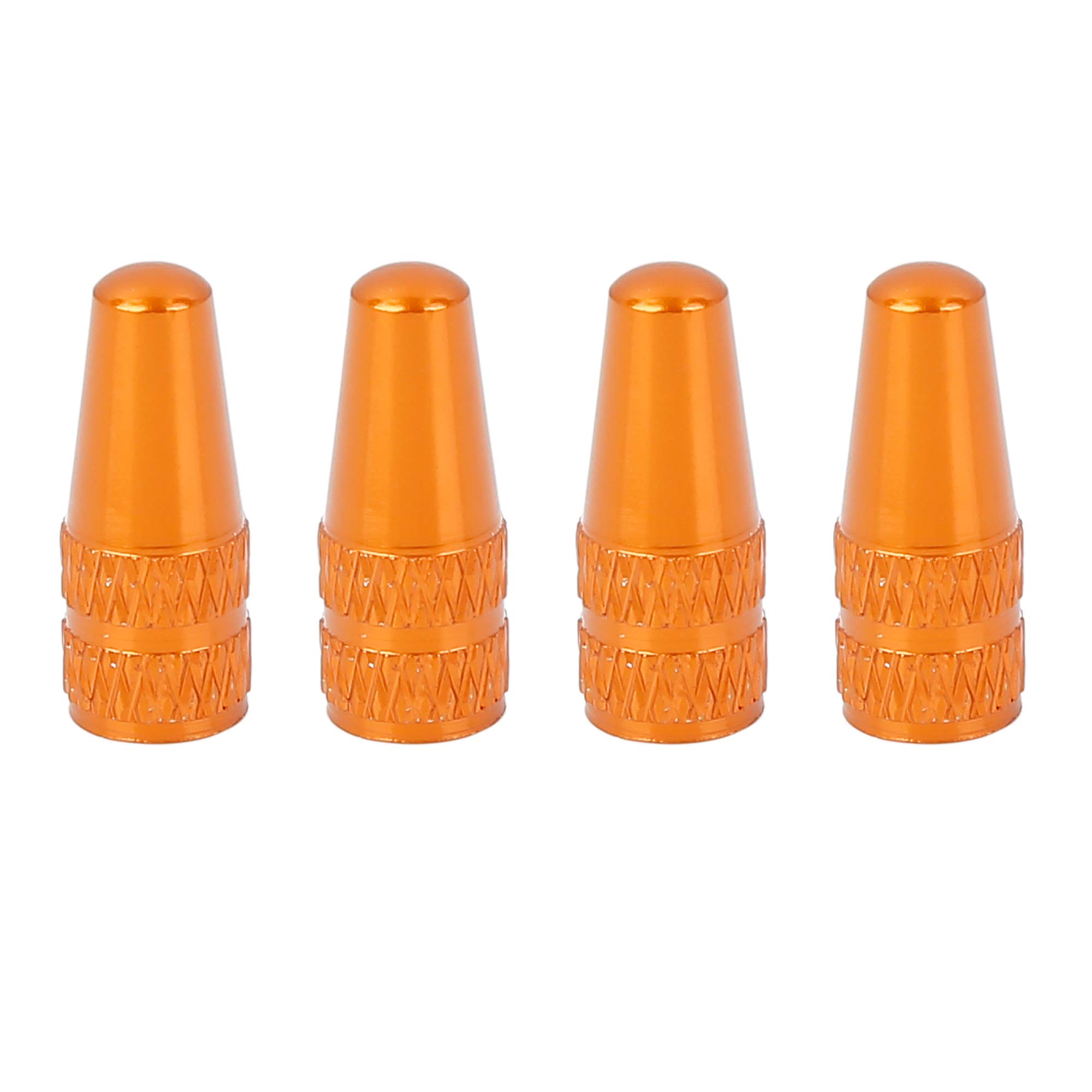 X AUTOHAUX 4pcs French Type Valve Caps Bicycle Tire Valve Stem Caps Orange
