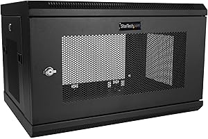 StarTech.com 2-Post 6U Wall Mount Network Cabinet w/ 1U Shelf, 19" Wall-Mounted Server Rack for IT / Data Computer Equipment