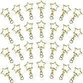 40pcs Star Keychain Clip Star Lobster Claw Clasp Gold Star Shaped Spring Snap Keychain with Chain Hanging Buckle with Open Jump Ring Connector for Crafts Key Ring Making,DIY Keychain Supplies