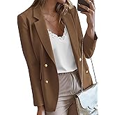 KIRUNDO Blazers for Women Business Casual 2025 Fall Long Sleeve Double Breasted Open Front Work Suit Jackets with Pockets