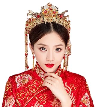 Amazon Com Topjin Vintage Wedding Hair Retro Chinese Style With
