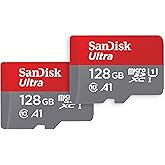 SanDisk 128GB (2-Pack) Ultra microSDXC UHS-I Memory Card (2x128GB) with Adapter - SDSQUAB-128G-GN6MT [New Version]