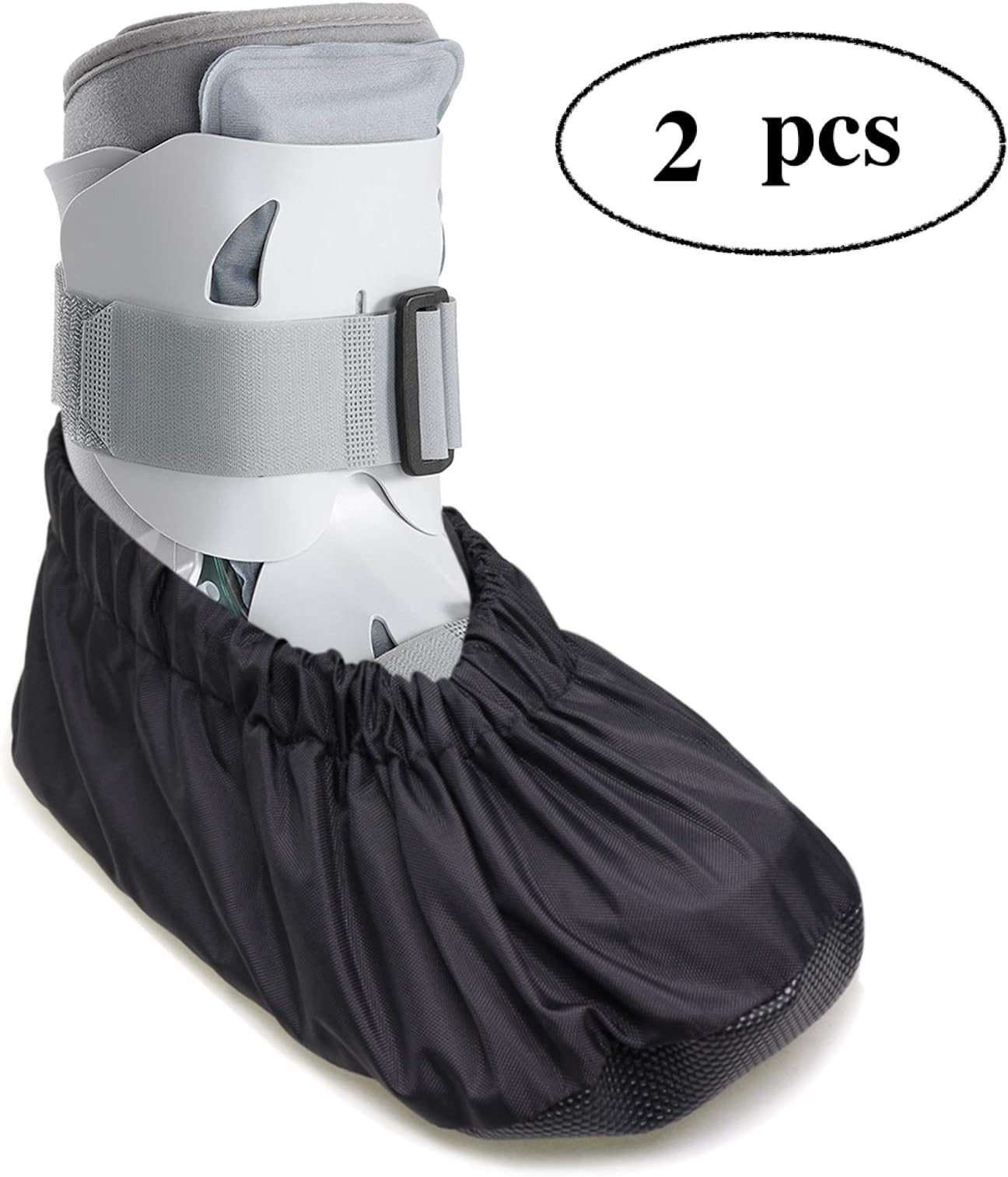 ARUNNERS Cast Cover Snow Walking Boot Orthopedic Rain Waterproof Aircast Medical Sock Toe Crank Winter Stress Fracture Cold for Women (Black,L)