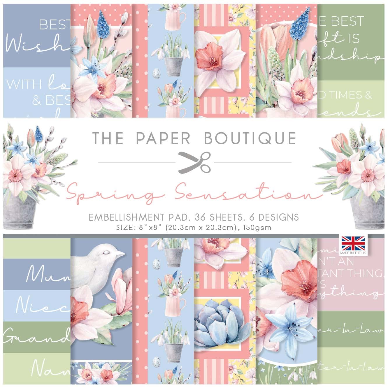 The Paper Boutique - Spring Sensation - Embellishments Pad, 8"x8"