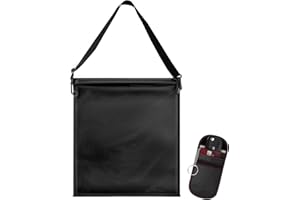 Welltop Faraday Bag (20 x 15 inches), Faraday Bag for Laptops and faraday pouch for key fob or Phones, Fireproof & Water Resistant Bag, Anti-Theft Pouch, Anti-Hacking Case Blocker (Black)