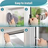 YANGTE Fly Screens for Windows 4 Pack 130x150 cm with 4 Rolls Velcro Tape view 8