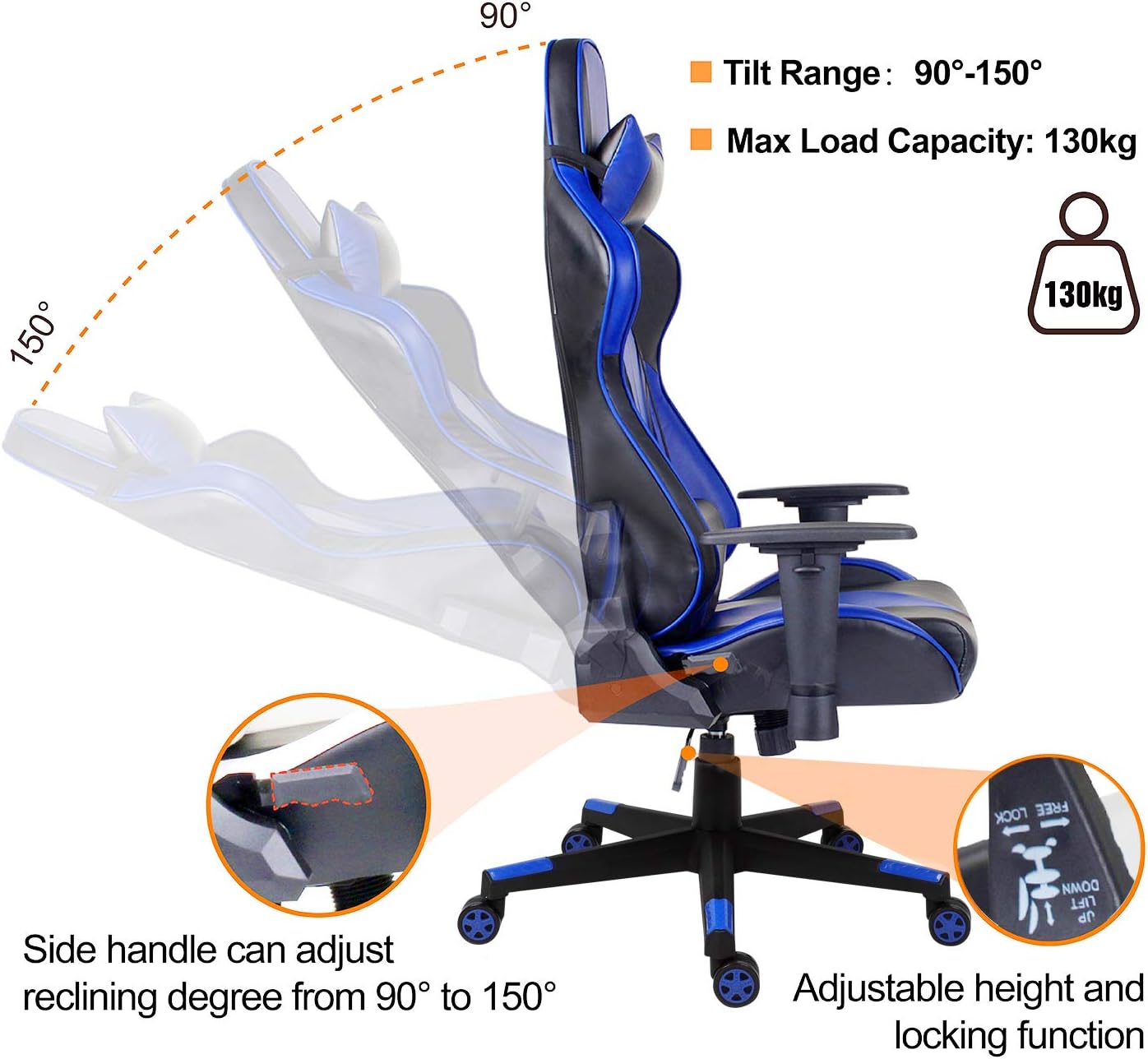 Hadwin Gaming Chair Office Chair Racing Chair Gaming Chair Desk Chair