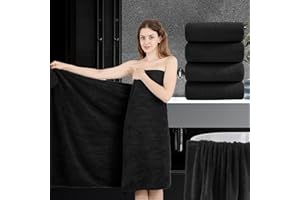 JESSY HOME 4 Piece Extra Large Bath Towel 35"x70" Oversized Bath Sheet Black Bath Towel Set for Bathroom Ultra Soft Cozy Highly Absorbent Quick Dry Bathroom Towel for Spa Gym Hotel,Shower Towel for Daily Use