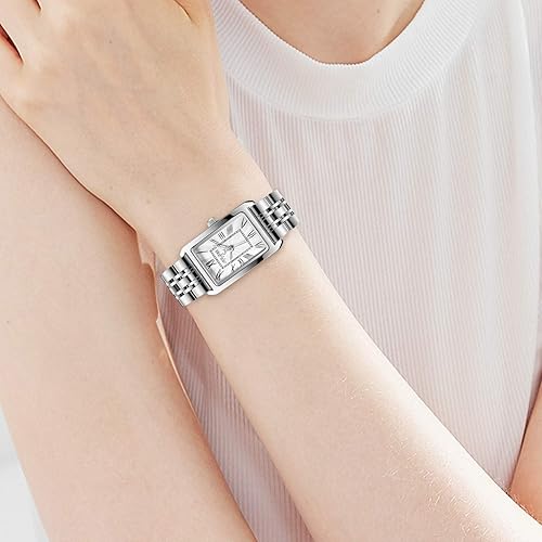 RORIOS Ladies Analogue Quartz Watch Elegant Diamond Wrist Watch Dress Jewellery Bracelet Watch Women Rhinestone Wristwatch Girls Waterproof Watch Ligh