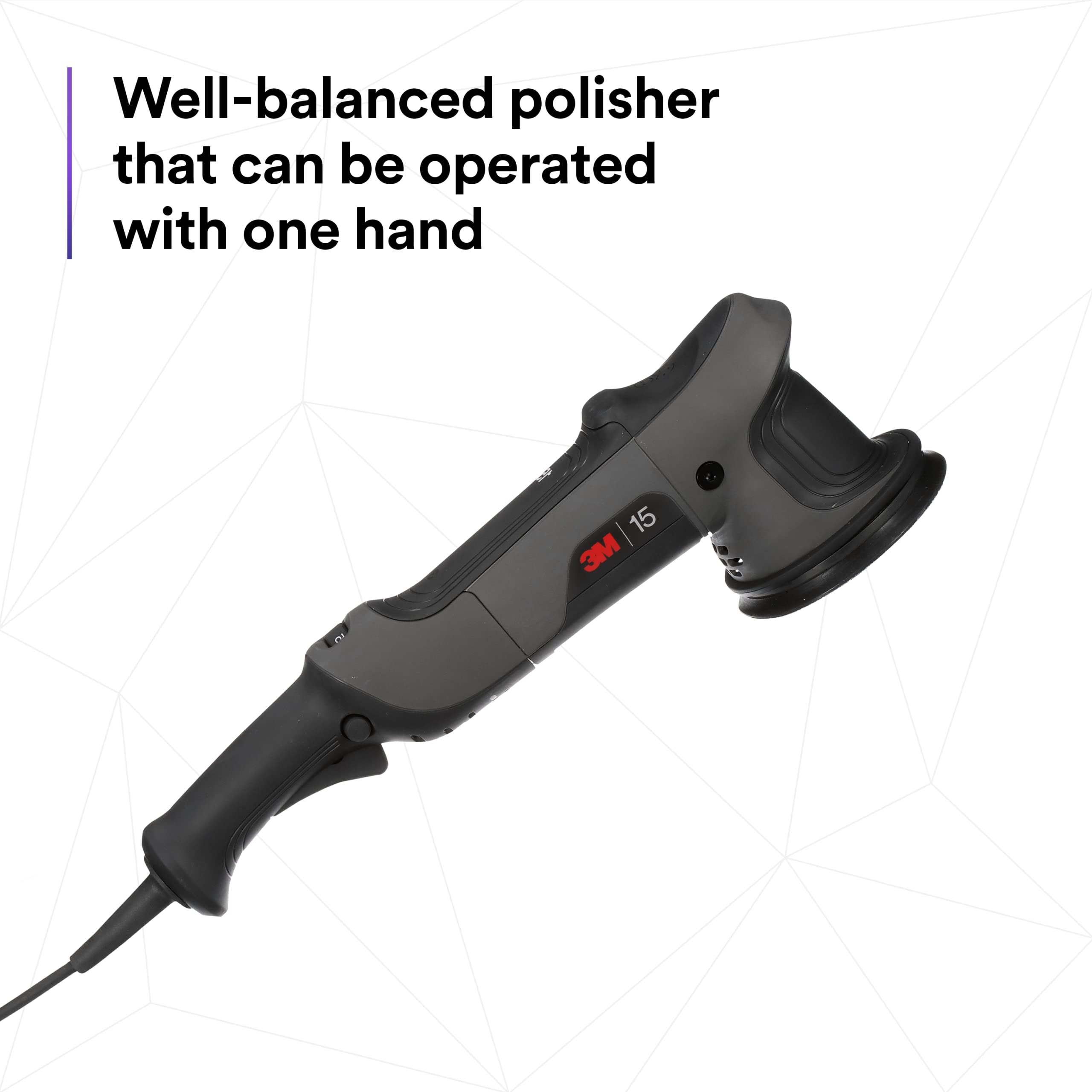 3M Perfect-It Random Orbital Polisher, 34100, 15mm, 120V/60Hz, Variable Speed Control for Automotive Refinishing, Refining, Polishing