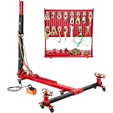 VEVOR Auto Body Frame Puller Straightener, 6T Tension Car Body Repair Equipment with 6000PSI Hydraulic Foot Pump &amp; Swivel Post, Includes 16 Straightening Tools, for Auto Repair Shop, Sedan SUV Pickup