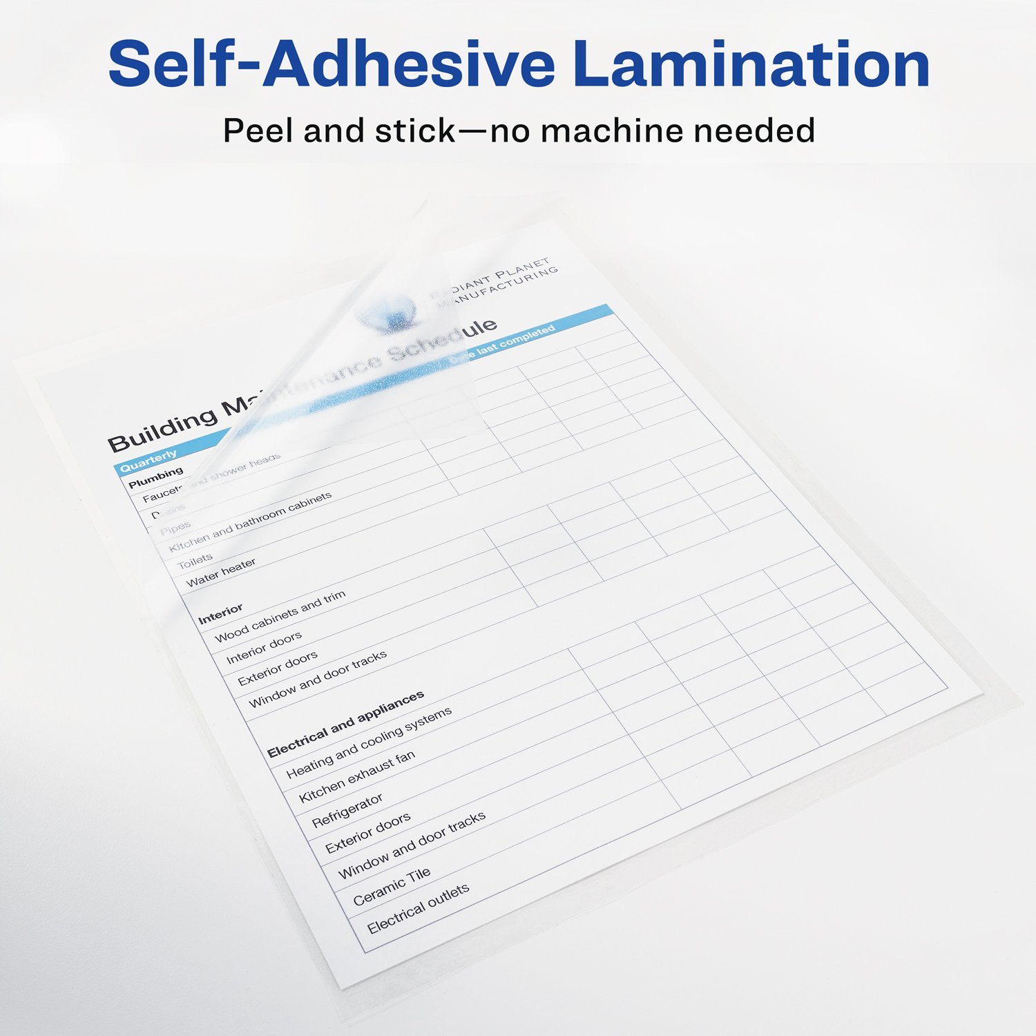 Avery SelfAdhesive Laminating Sheets, 9 x 12 Inch, Permanent Adhesive