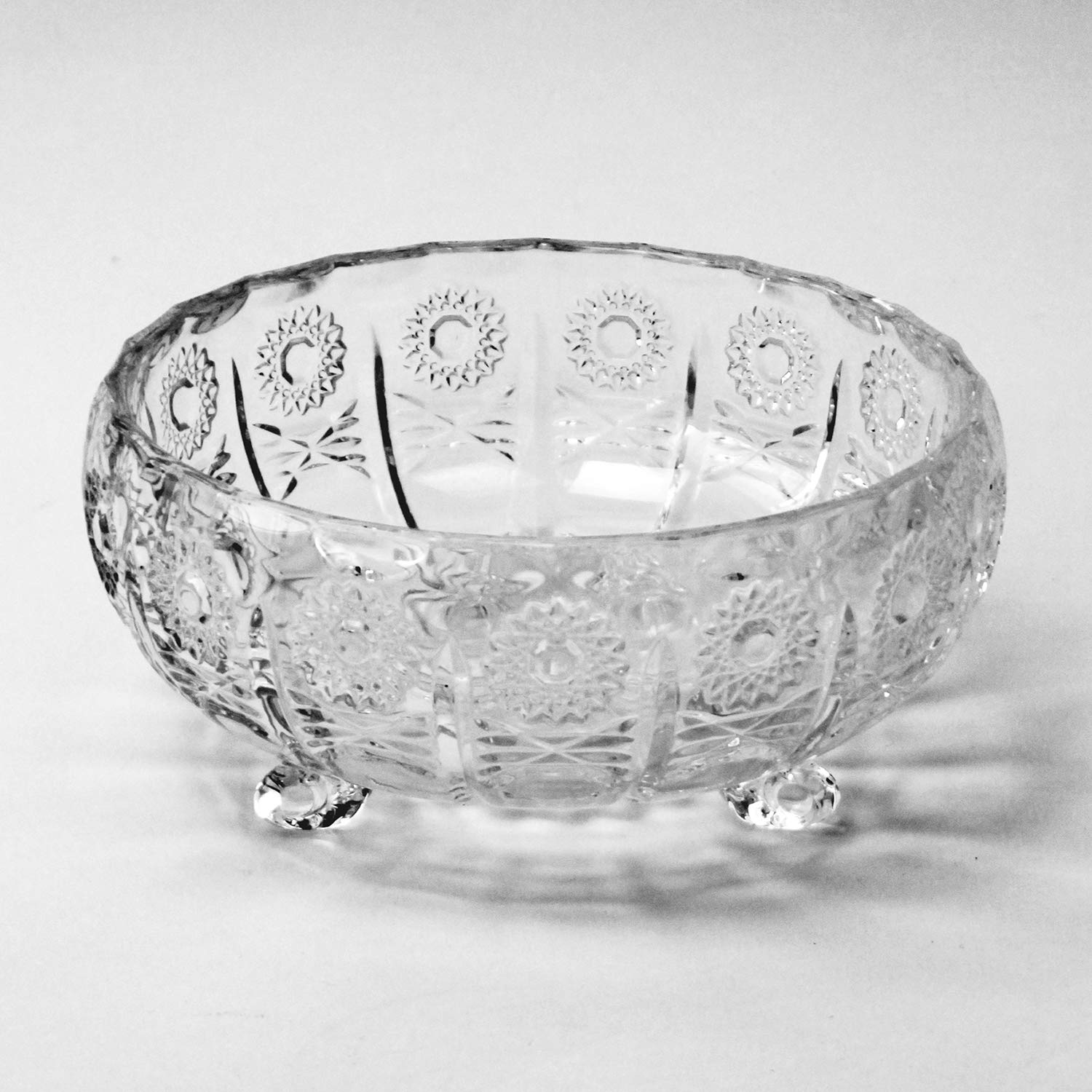 Irena Dresden Glass Bowl Fruit Bowl Salad Bowl Glass Diameter 19 x Height 9 cm