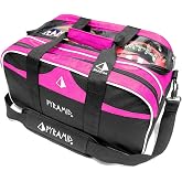 Pyramid Path Double 2 Ball Tote Plus Clear Top Bowling Bag with Large Separate Compartment for Bowling Shoes (Up To US Mens Size 15) or Accessories