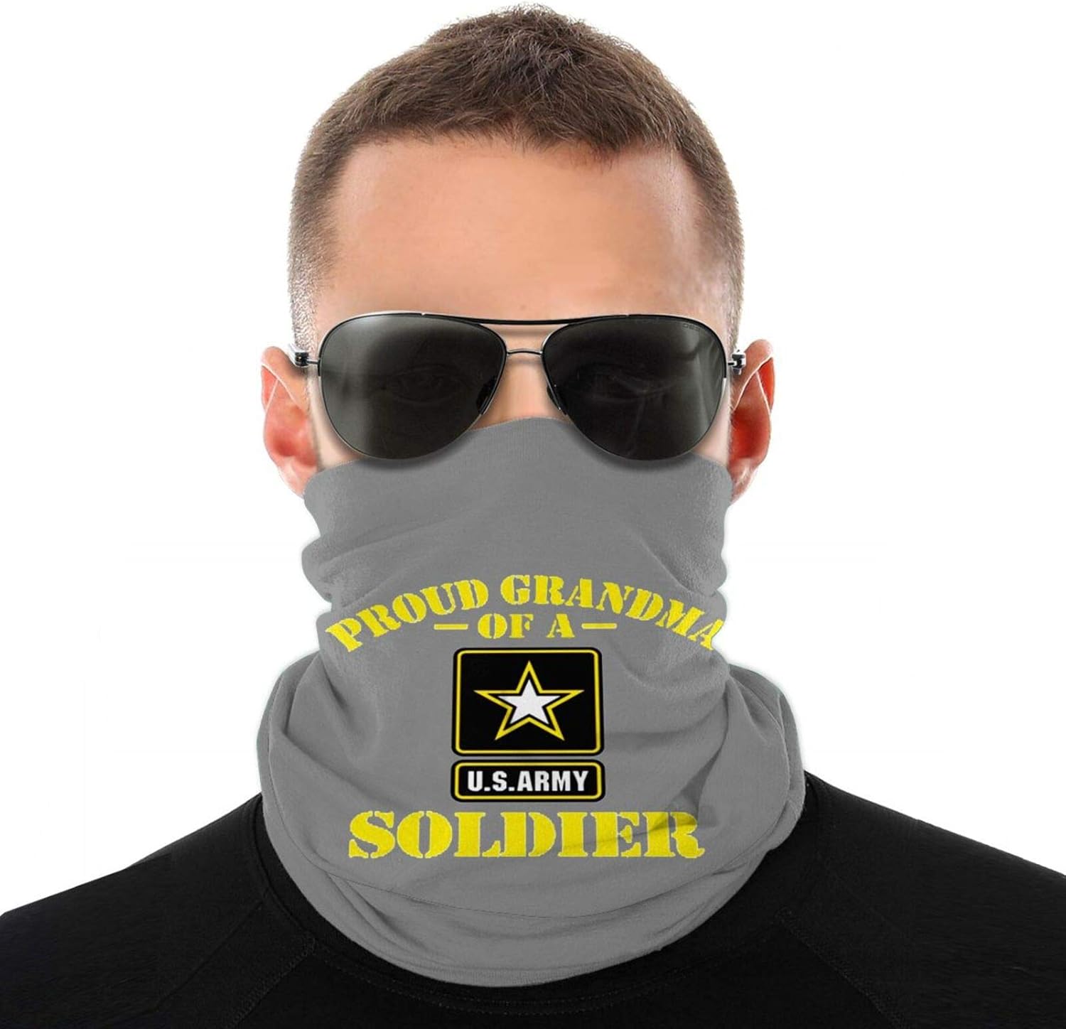 Proud Us Army Grandma Neck Gaiter Warmer Windproof Balaclava Reusable