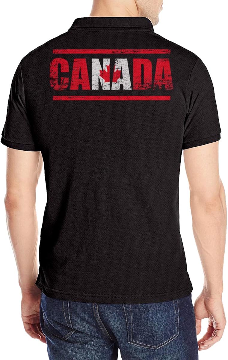 Canadian Flag Maple Leaf Canada Pullover Men's Polo Shirts，Men's Polo