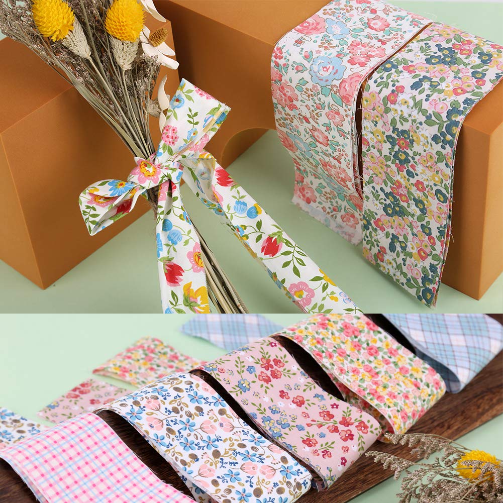 40 PCS Jelly Roll Fabric, Floral Fabric Squares Patchwork Sewing Roll Soft Cotton Fabrics for Quilting Crafting Fabrics Strips Bundle for DIY Craft Decoration, Cushions, Tablecloths Making