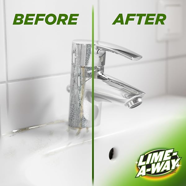 LIME-A-WAY HARD WATER STAIN REMOVER SPRAY, REMOVES LIME, CALCIUM & RUST IN SECONDS, BATHROOM CLEANER, 32 FL OZ