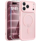 FNTCASE for iPhone 18 Pro Case / iPhone 17 Pro Case, Fit for Magsafe | Screen Protector, Translucent Matte, Military Grade Drop Proof, Shockproof Protection Bumper, Protective Magnetic Phone Cover