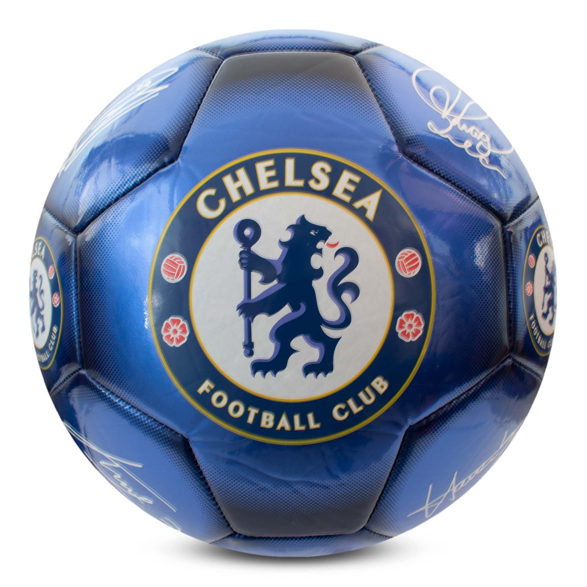 Hy-Pro Officially Licensed Chelsea F.C. Classic Signature Football | Metallic, Size 5, Blues, Training, Match, Merchandise, Collectible For Kids and Adults, Blue